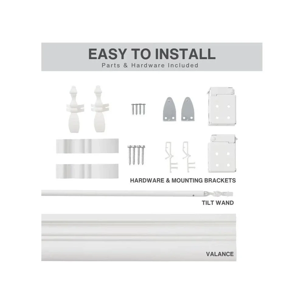 Lotus‎ & Windoware Cordless 2in Faux Wood Blind 45x48 Bright White Indoor Use
